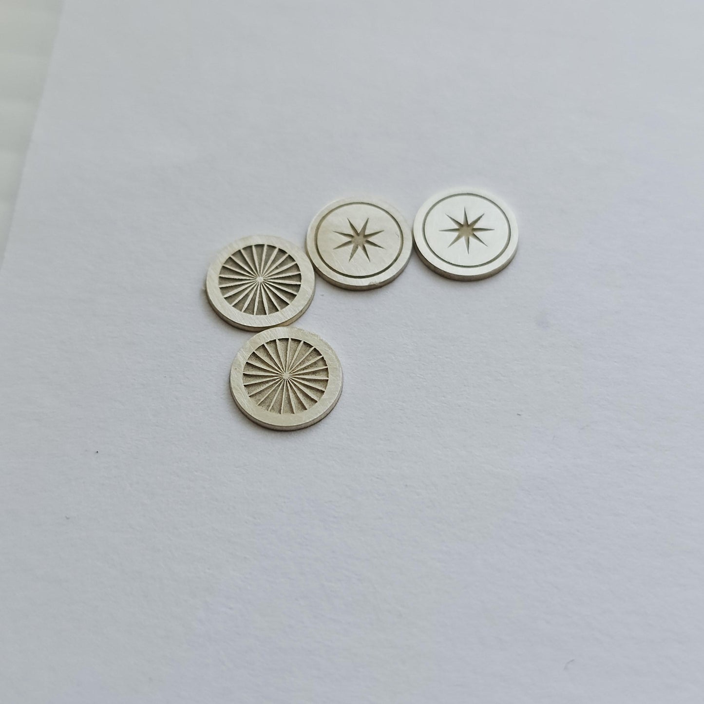 5 Sterling Silver Decorative Blanks, Western Concho, set of 5, Western design, DIY Concho, Decorative