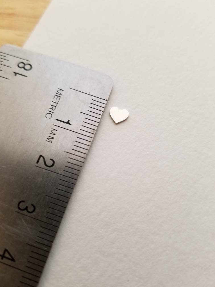 Teeny heart accents, set of 5, sterling silver solderable components