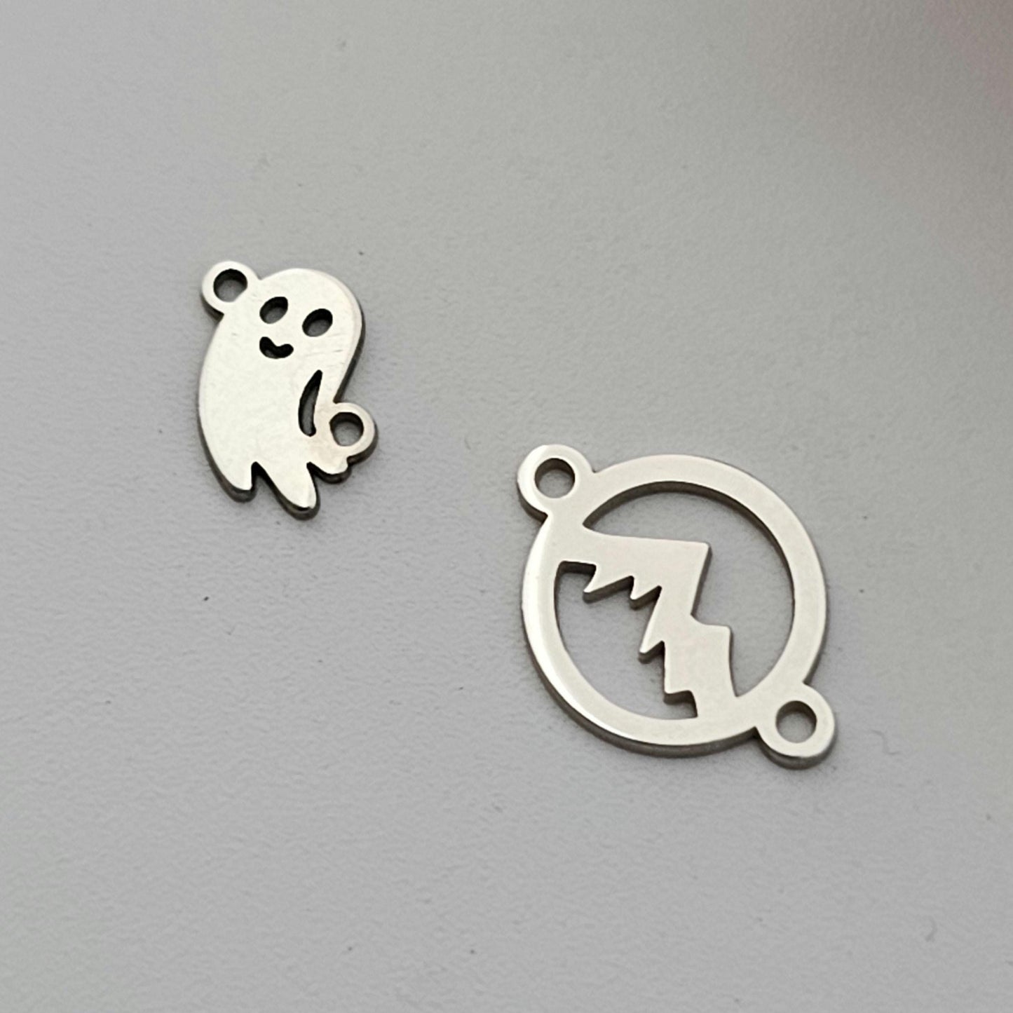 Permanent Jewelry Charm, Small Ghost Charm, Permanent Jewelry Connectors, Sterling Silver, Autumn PJ Charms