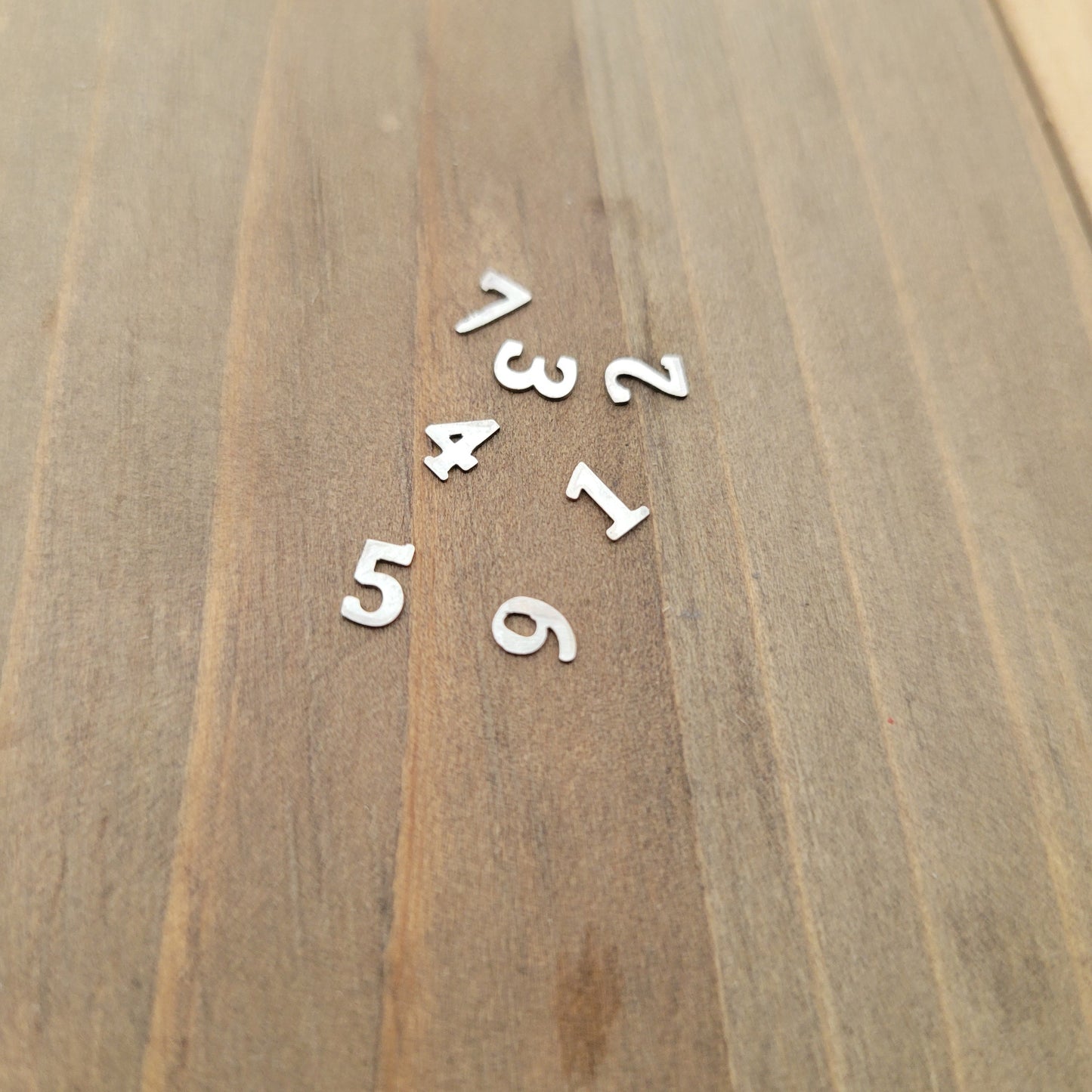 Sterling silver numbers, number components, number Cutouts, Cambria Font