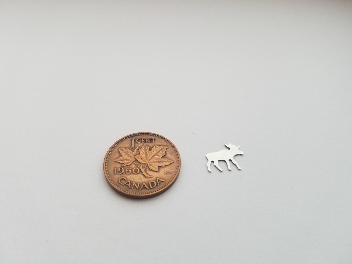 Sterling silver moose component, set of 5 moose accent, canadian charms