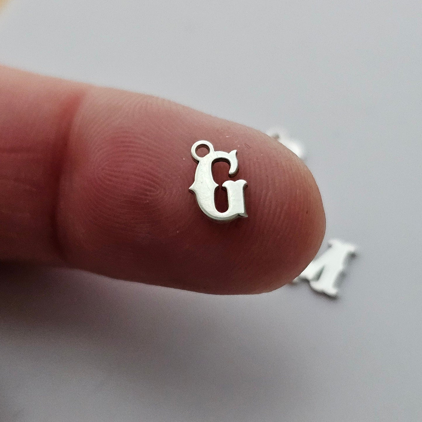 Sterling silver alphabet charm, 6mm letter components, letter charms, Western Letters