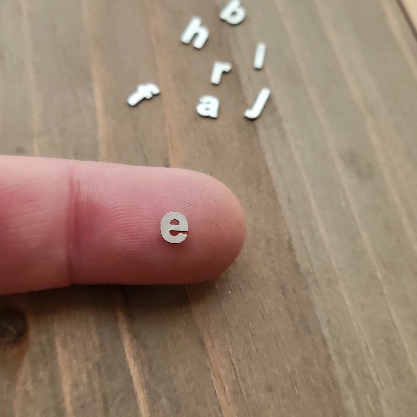 Sterling silver alphabet, lower case letters, letter components, letter Cut Outs