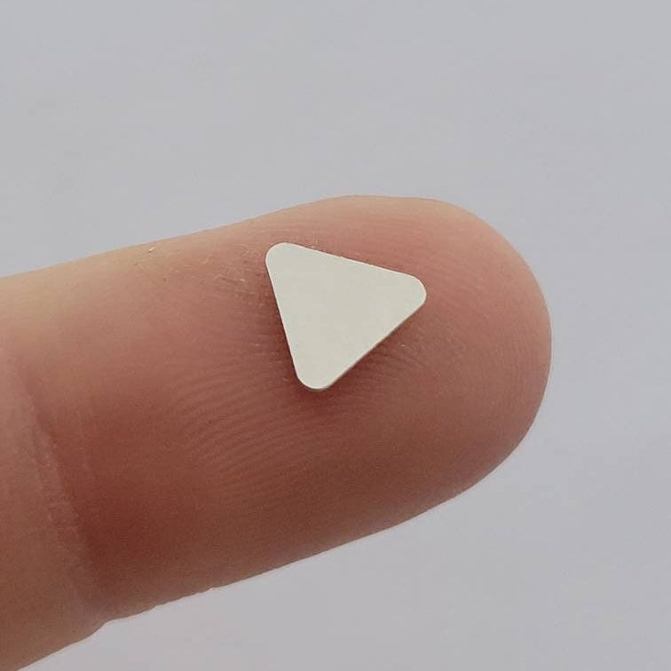 Sterling silver triangle blank, set of 5, triangle embellishment