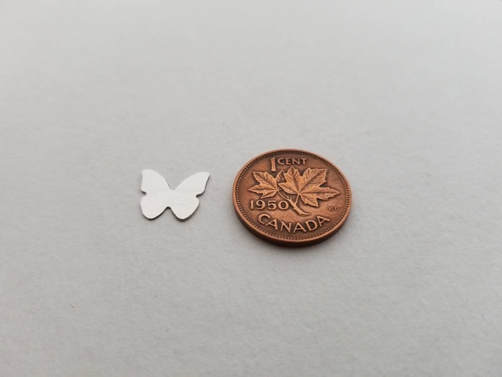 Sterling silver butterfly stamping blank, set of 5, set of 10, butterfly components, solderable accent
