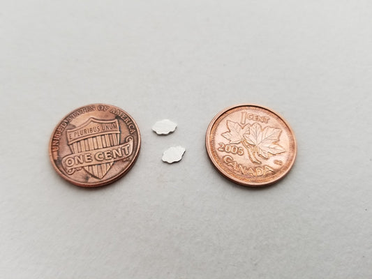 Small Sterling silver cloud accents, solderable cloud components, set of 5
