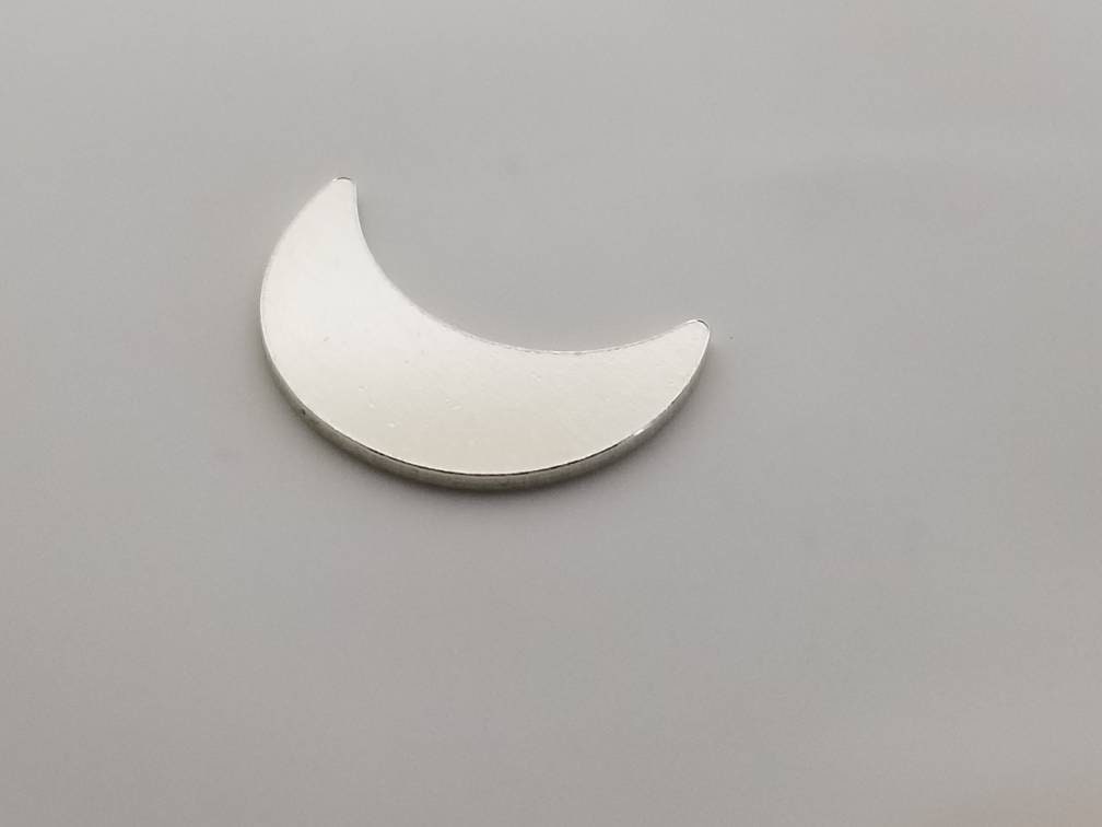 9mm Sterling silver moon blank, set of 5 solderable moon accent, stamping blanks, moon component