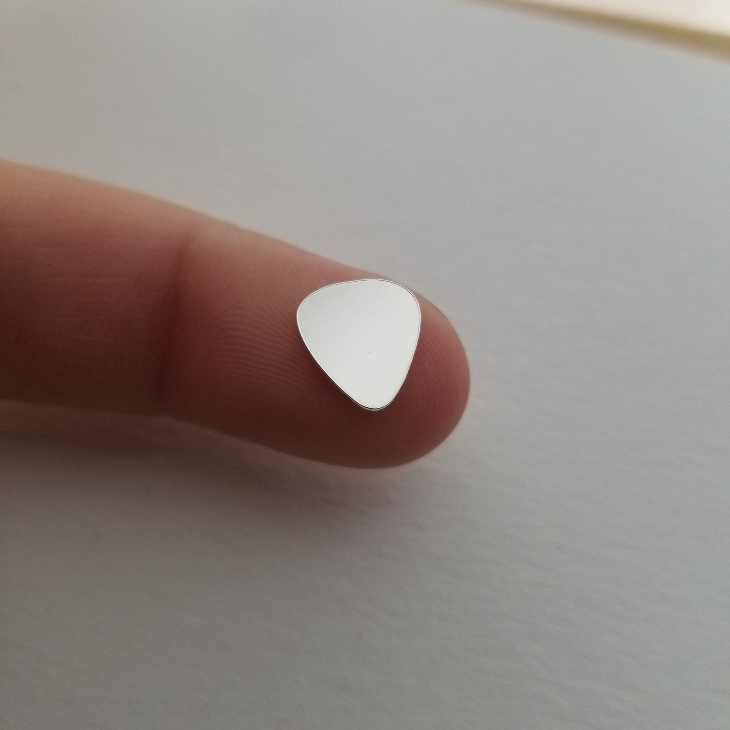 Sterling silver guitar pick component, solderable accent, music jewelry diy