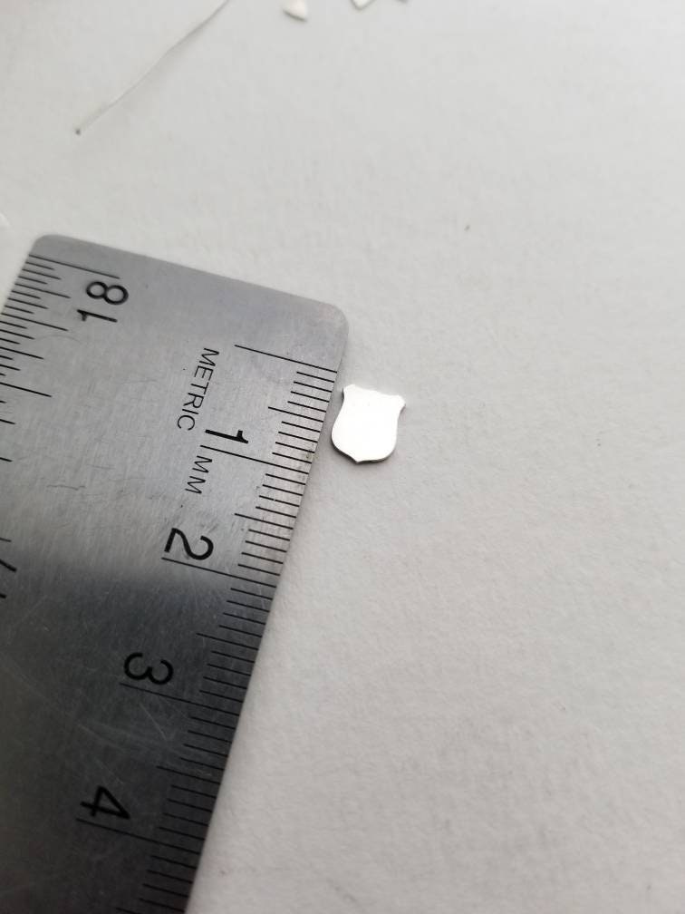 Small Police Badge stamping blank, police badge component, police badge, sterling silver badge
