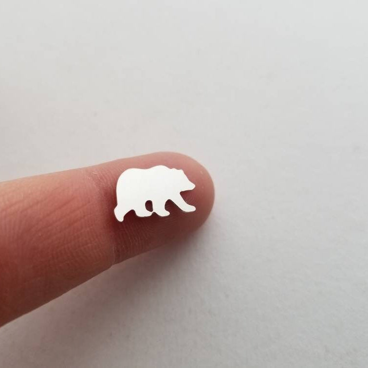Sterling silver bear component, bear blank, solderable Mama bear