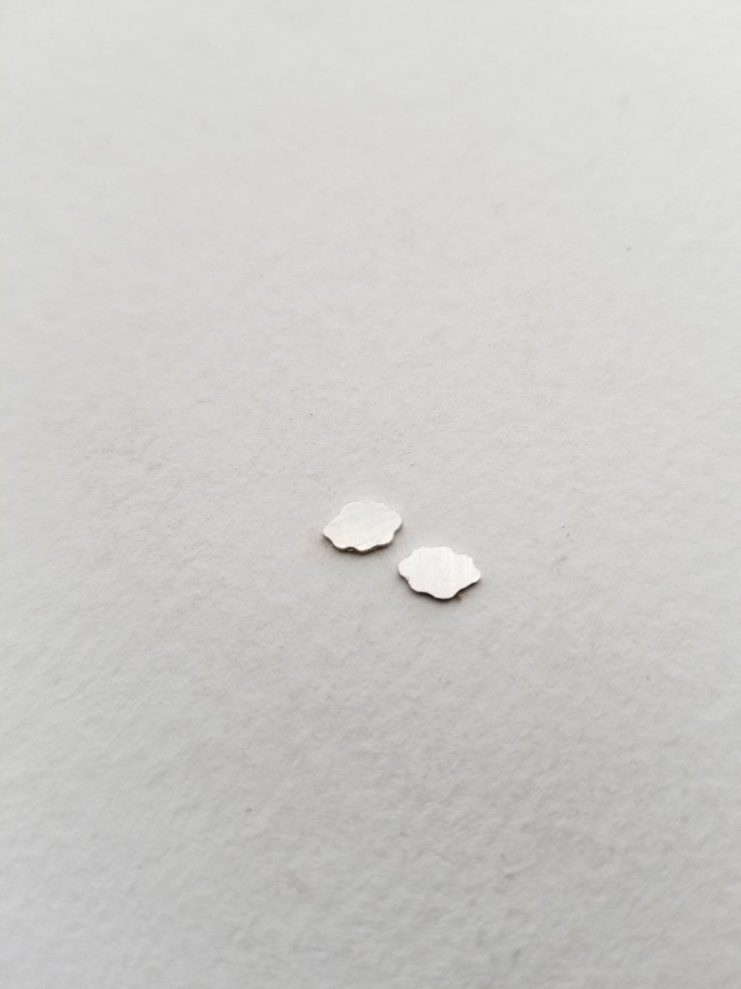 Small Sterling silver cloud accents, solderable cloud components, set of 5