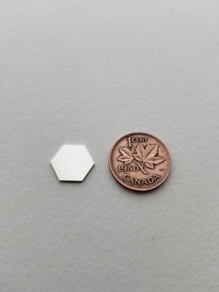 Sterling silver Hexagon Blank, set of 5, hexagon component, DIY Jewelry