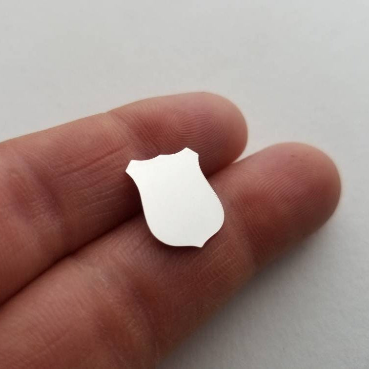 Police Badge stamping blank, police badge component, police badge cut out, sterling silver badge