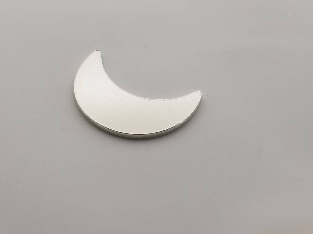 15mm Sterling silver moon blank, stamping blanks, moon tag, moon component