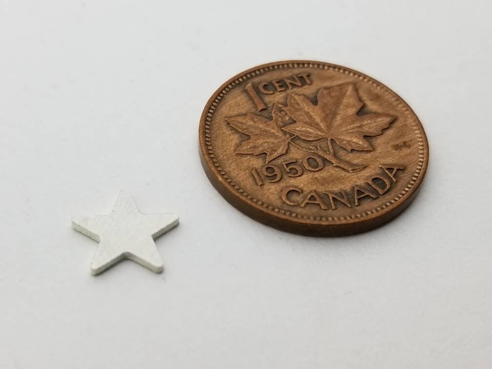 8mm sterling silver star, star blank, set of 5, solderable embellishments, silversmithing supplies