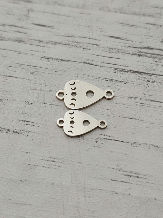 Permanent Jewelry Charm, Ouija Charm, Permanent Jewelry Connectors, Sterling Silver, Ouija Board Planchette Connector