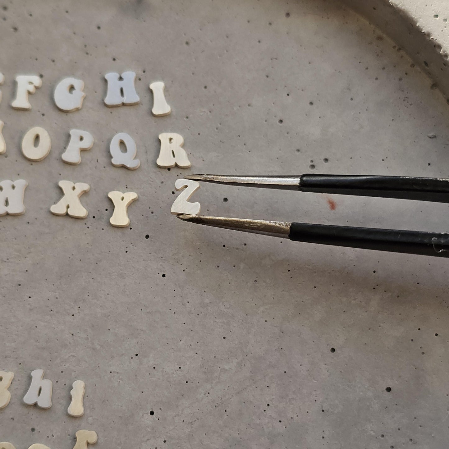 4mm Retro Sterling silver Alphabet, Hippie letter components, letter cut outs, Solderable Alphabet