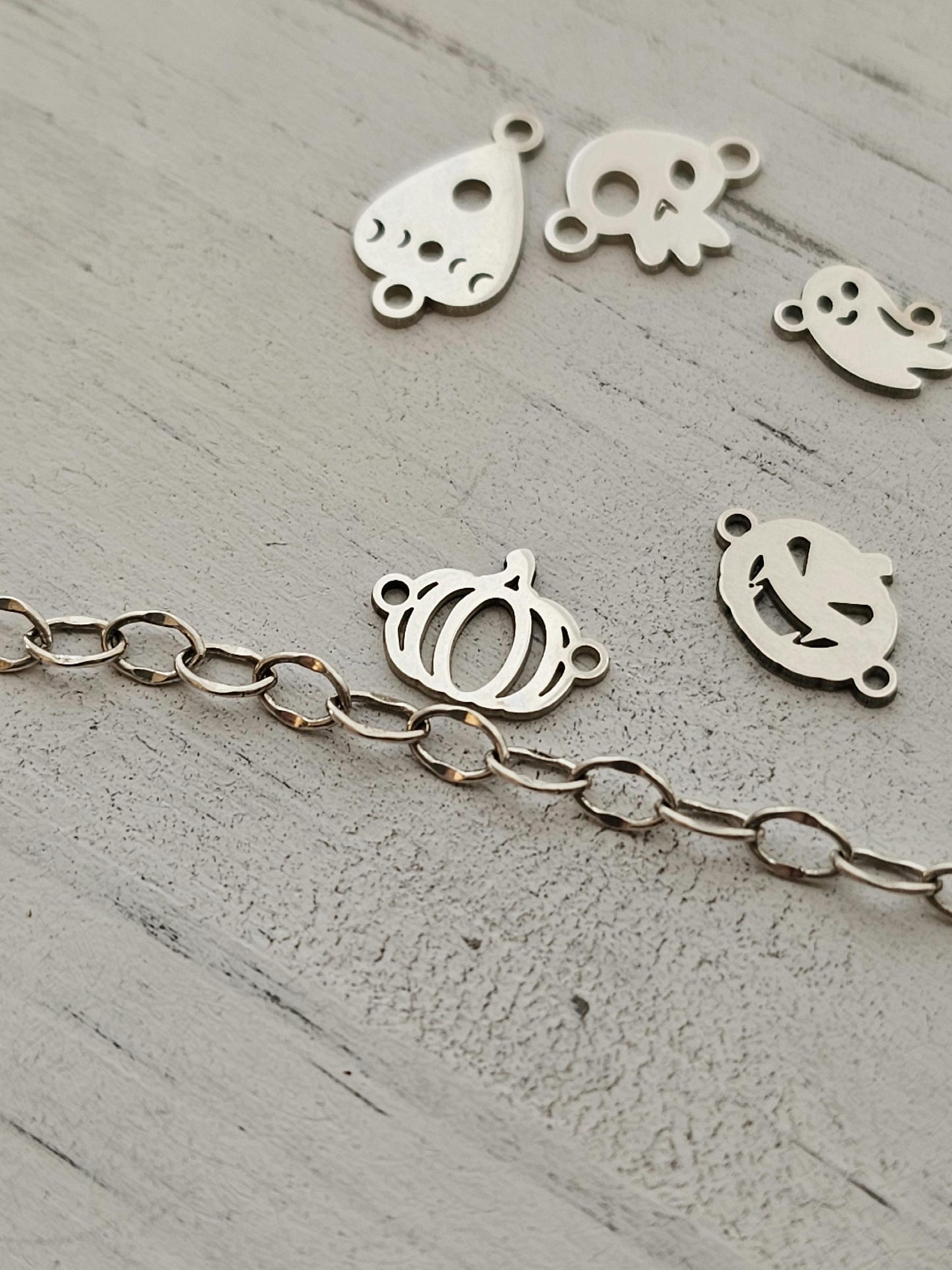 Permanent Jewelry Charm, Pumpkin Charm, Permanent Jewelry Connectors, Sterling Silver, Autumn PJ Charms
