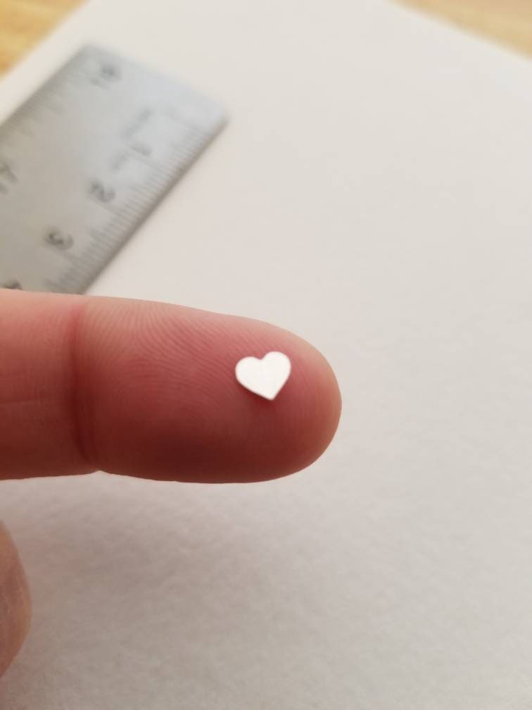 Teeny heart accents, set of 5, sterling silver solderable components