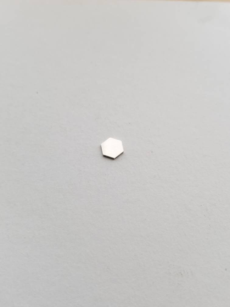 Sterling silver Hexagon Blank, Set of 5, DIY Jewelry, solderable Embellishment