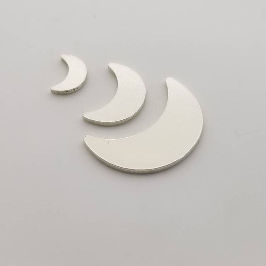 Sterling silver rounded moon blank, stamping blanks, moon tag, moon component