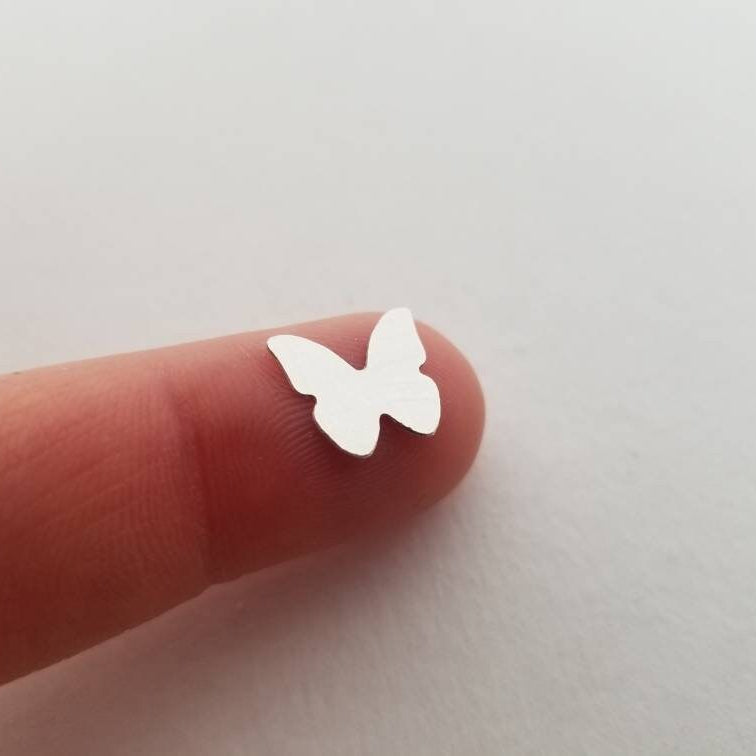 Sterling silver butterfly stamping blank, set of 5, set of 10, butterfly components, solderable accent