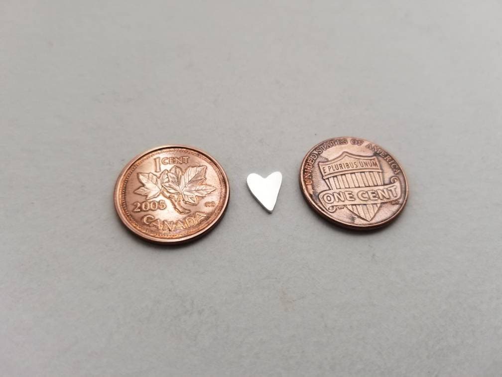 Sterling silver funky heart blank, stamping blanks, silver solderable components, Set of 5