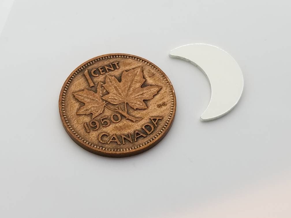 15mm Sterling silver moon blank, stamping blanks, moon tag, moon component