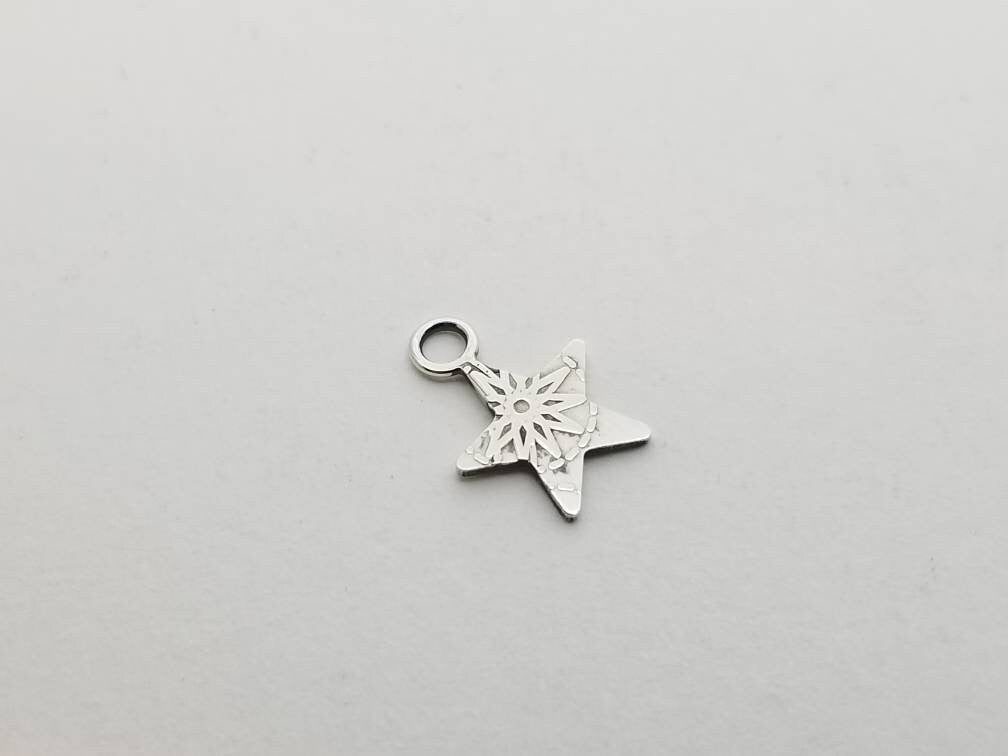8mm sterling silver star, star blank, set of 5, solderable embellishments, silversmithing supplies