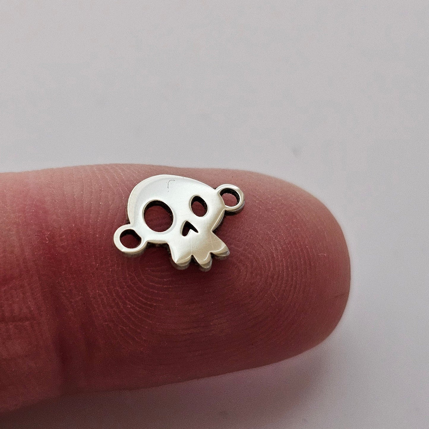 Permanent Jewelry Charm, Skull Charm, Permanent Jewelry Connectors, Sterling Silver