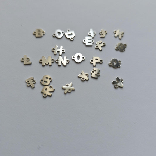 Sterling silver alphabet charm, 4mm letter components, letter charms, Permanent Jewelry Charms