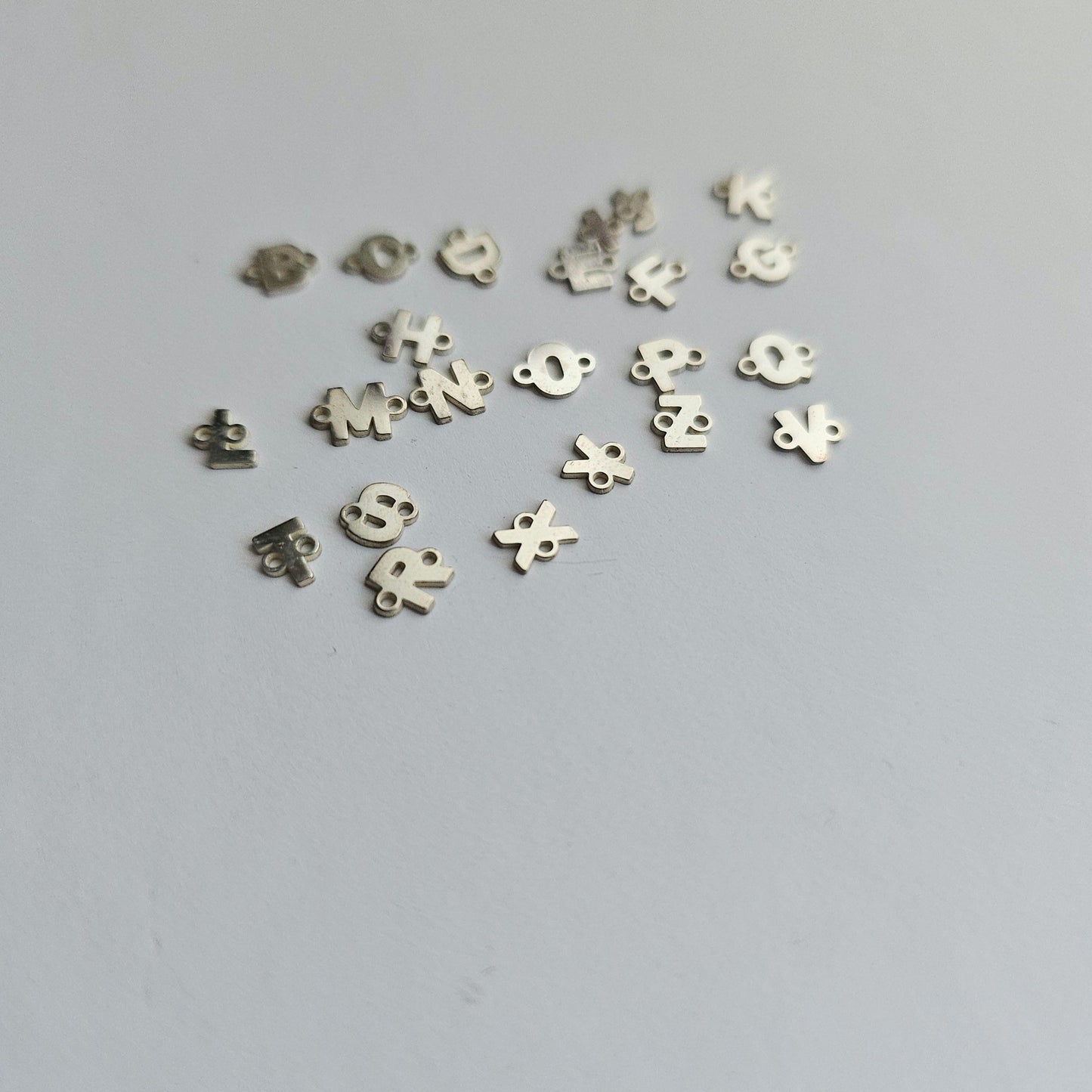 Sterling silver alphabet charm, 4mm letter components, letter charms, Permanent Jewelry Charms