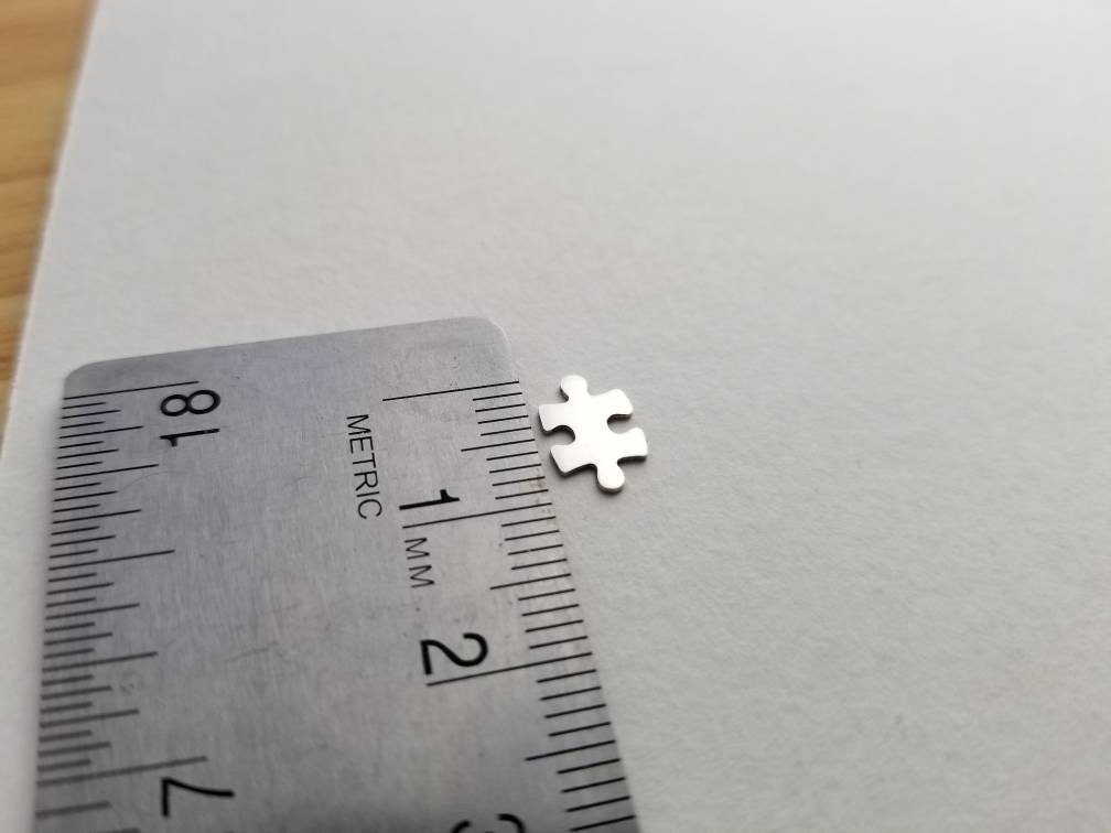 Sterling silver puzzle, set of 5, set of 10, puzzle pieces components, solderable puzzle accent
