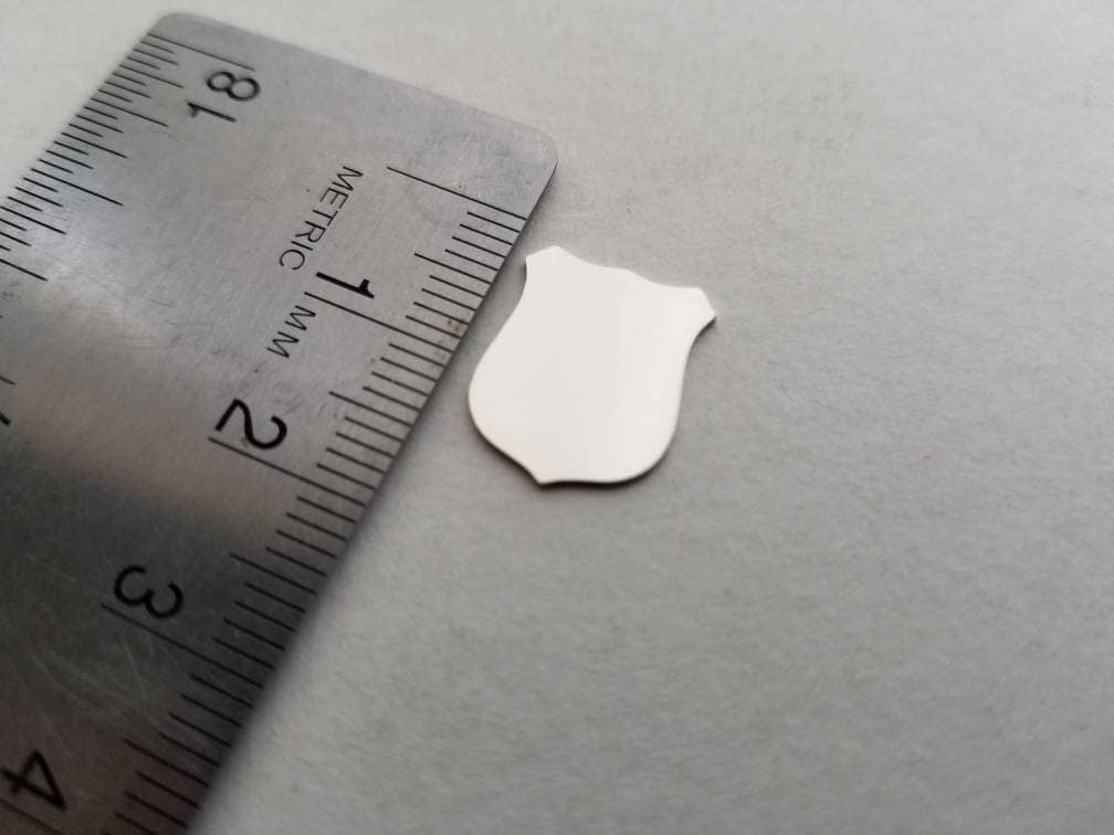 Police Badge stamping blank, police badge component, police badge cut out, sterling silver badge