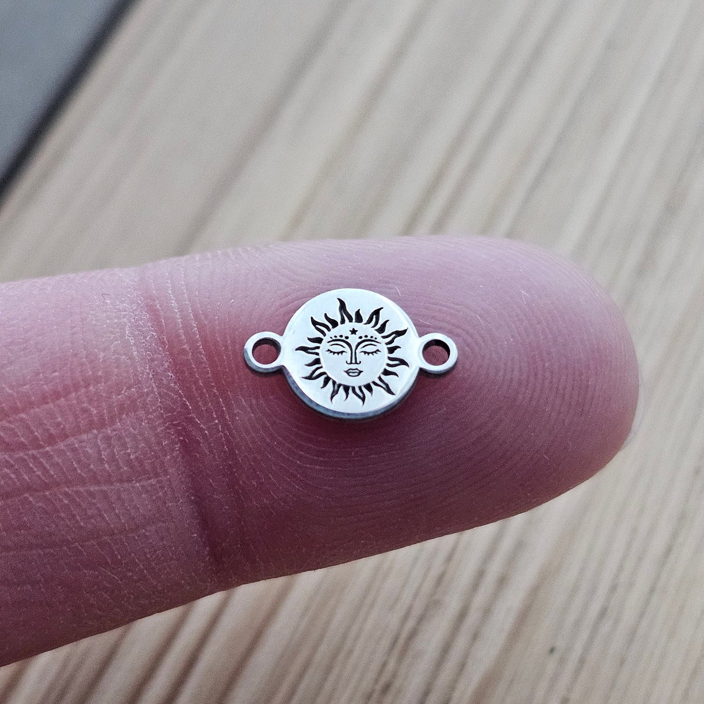 Permanent Jewelry Charm, Sun Charm, Permanent Jewelry Connectors, Sterling Silver