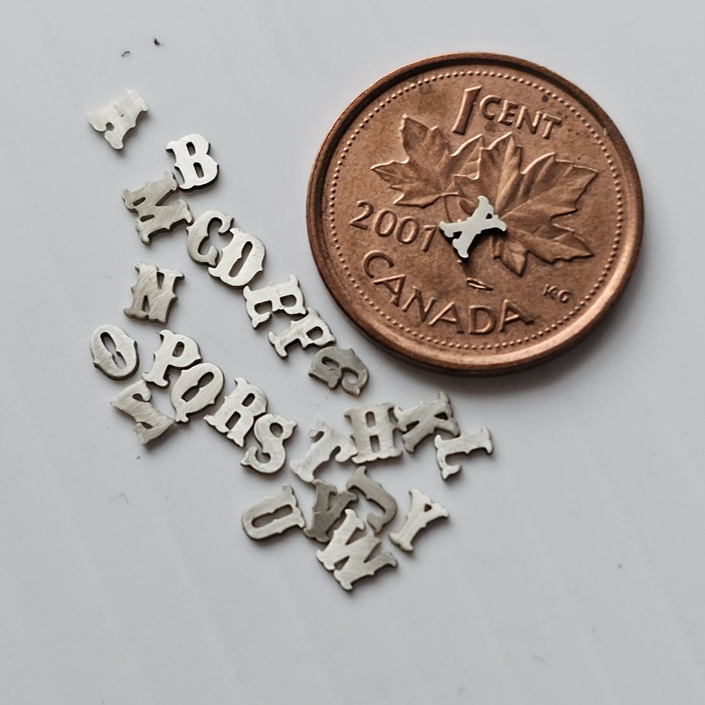 3MM Sterling silver letters, TINY letter components, letter Cut outs, Western Letters
