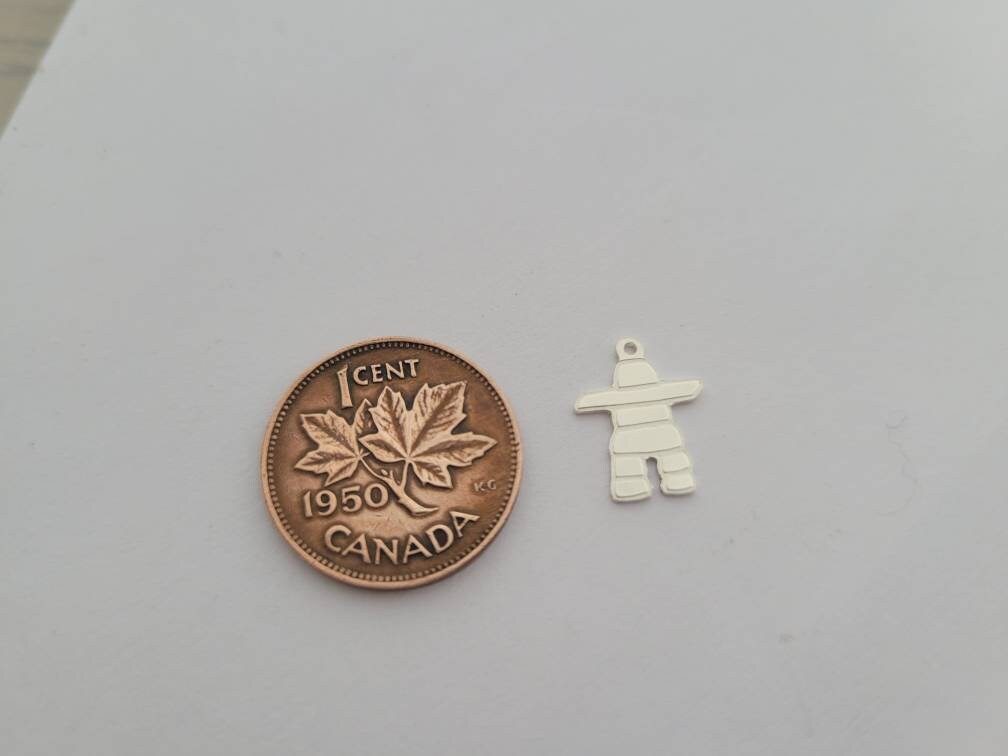 Inuksuk sterling silver charm, canadian landscape, inukshuk charm, jewelry supply