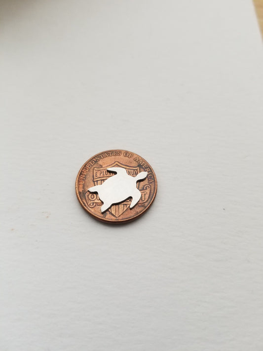 Sterling silver turtle component, turtle blank, solderable Sea turtle