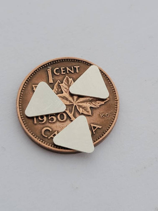 Sterling silver triangle blank, set of 5, triangle embellishment