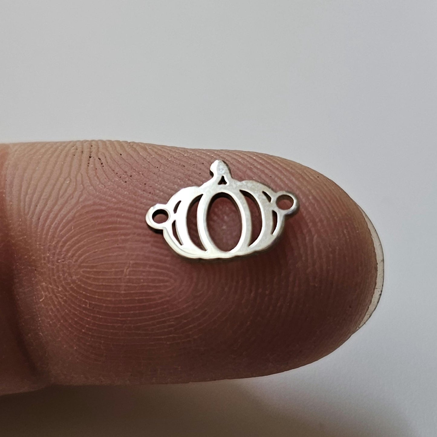 Permanent Jewelry Charm, Pumpkin Charm, Permanent Jewelry Connectors, Sterling Silver, Autumn PJ Charms