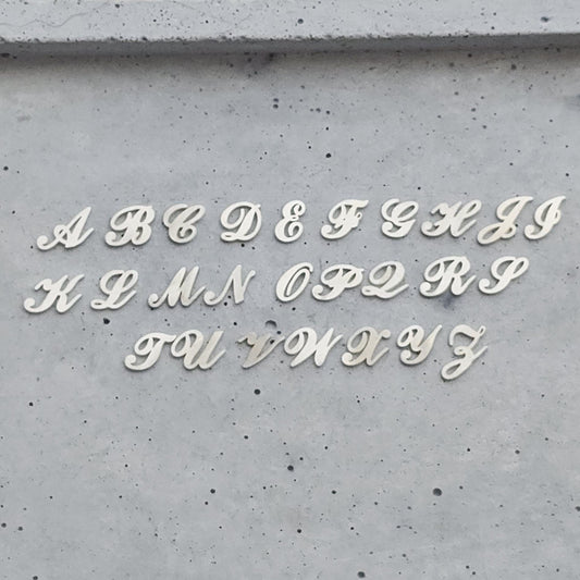 Sterling silver Script alphabet, 5.5mm letter components, letter charms, Cursive Letters