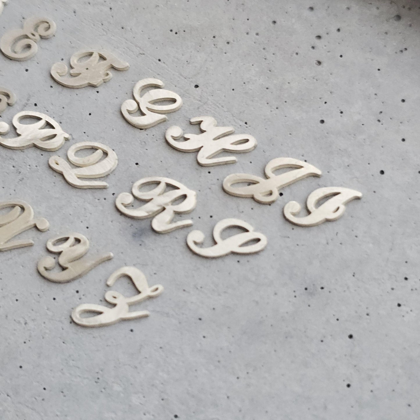 Sterling silver Script alphabet, 5.5mm letter components, letter charms, Cursive Letters