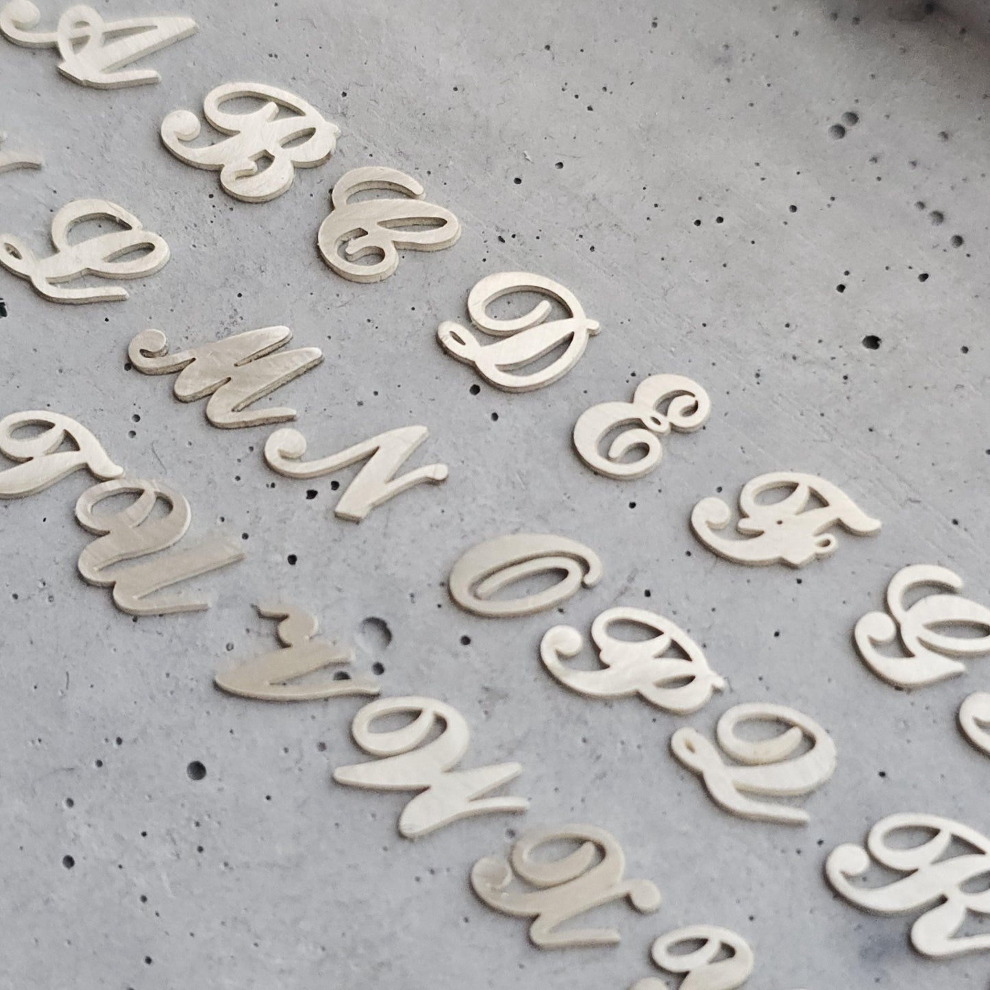 Sterling silver Script alphabet, 5.5mm letter components, letter charms, Cursive Letters