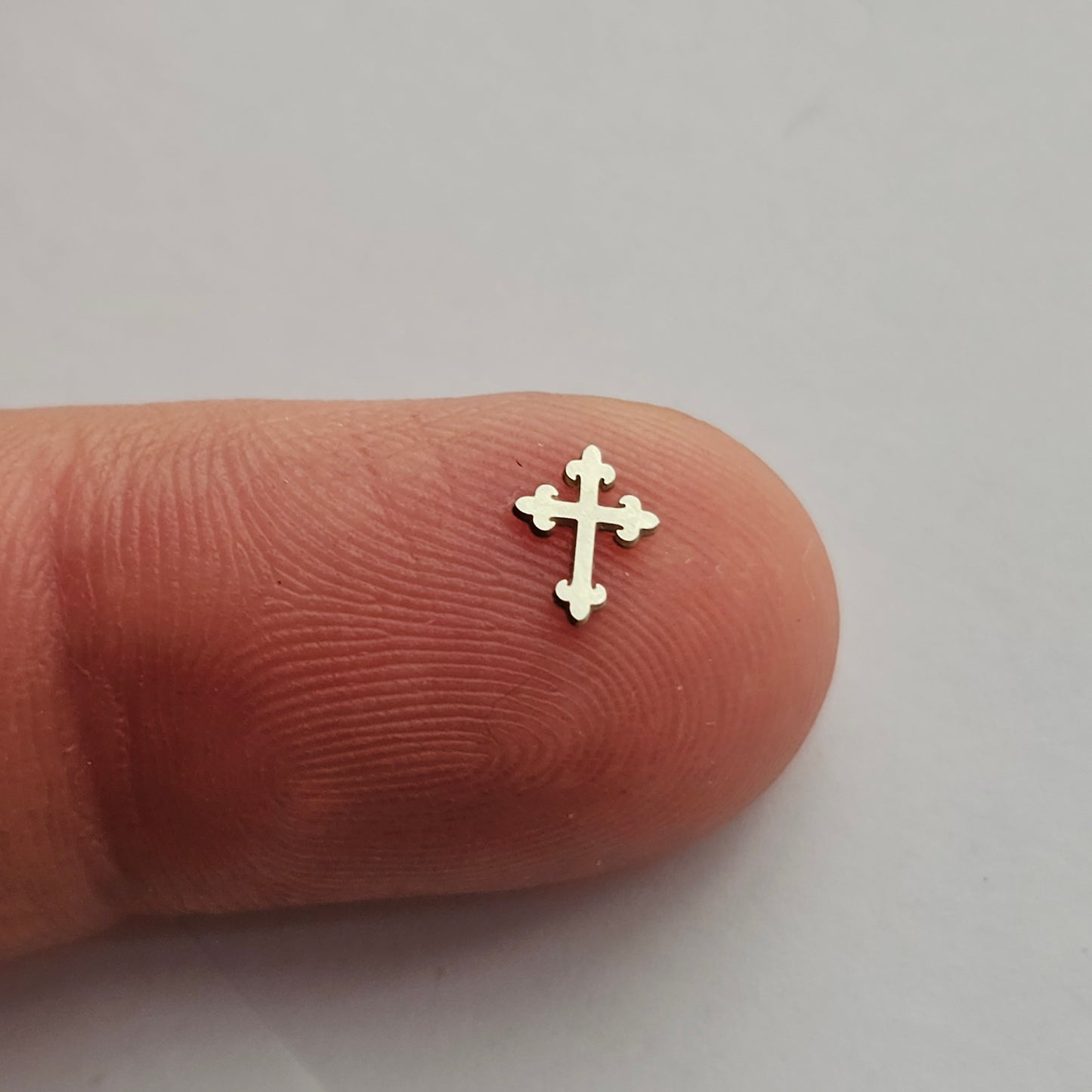 Tiny Cross Embellishment, Sterling Silver Components, Jewelry Making Supplies, Crosses