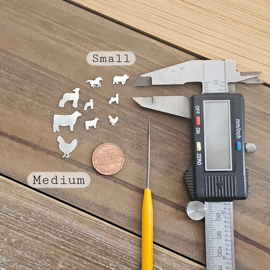 Sterling silver Cow, Solderable accents, farm animals