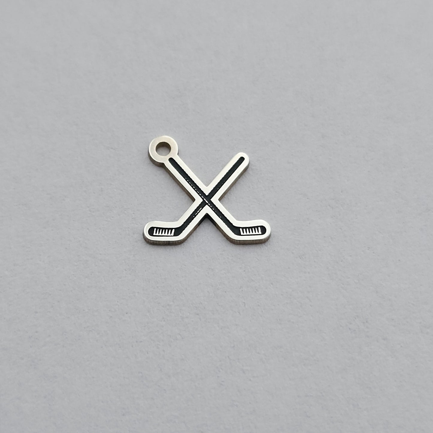 Permanent Jewelry Charm, Hockey Sticks Charm, Hockey PJ Charms, Sterling Silver