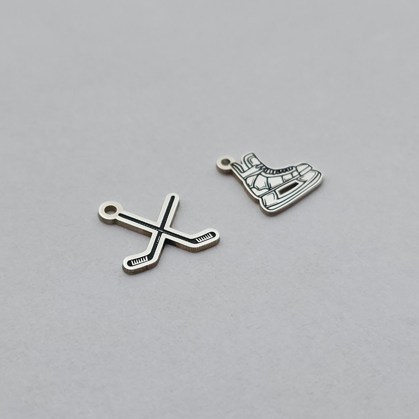 Permanent Jewelry Charm, Hockey Sticks Charm, Hockey PJ Charms, Sterling Silver