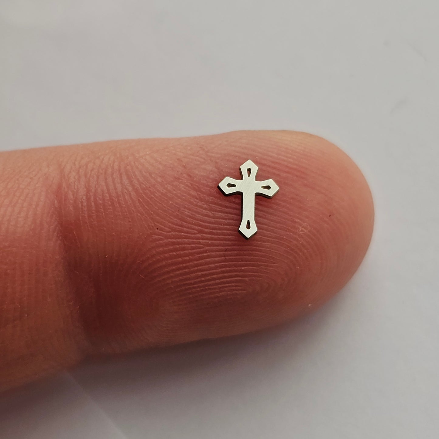 Tiny Cross Embellishment, Sterling Silver Components, Jewelry Making Supplies, Crosses
