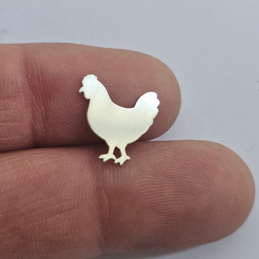 Sterling silver Chicken Cut out, Solderable accents