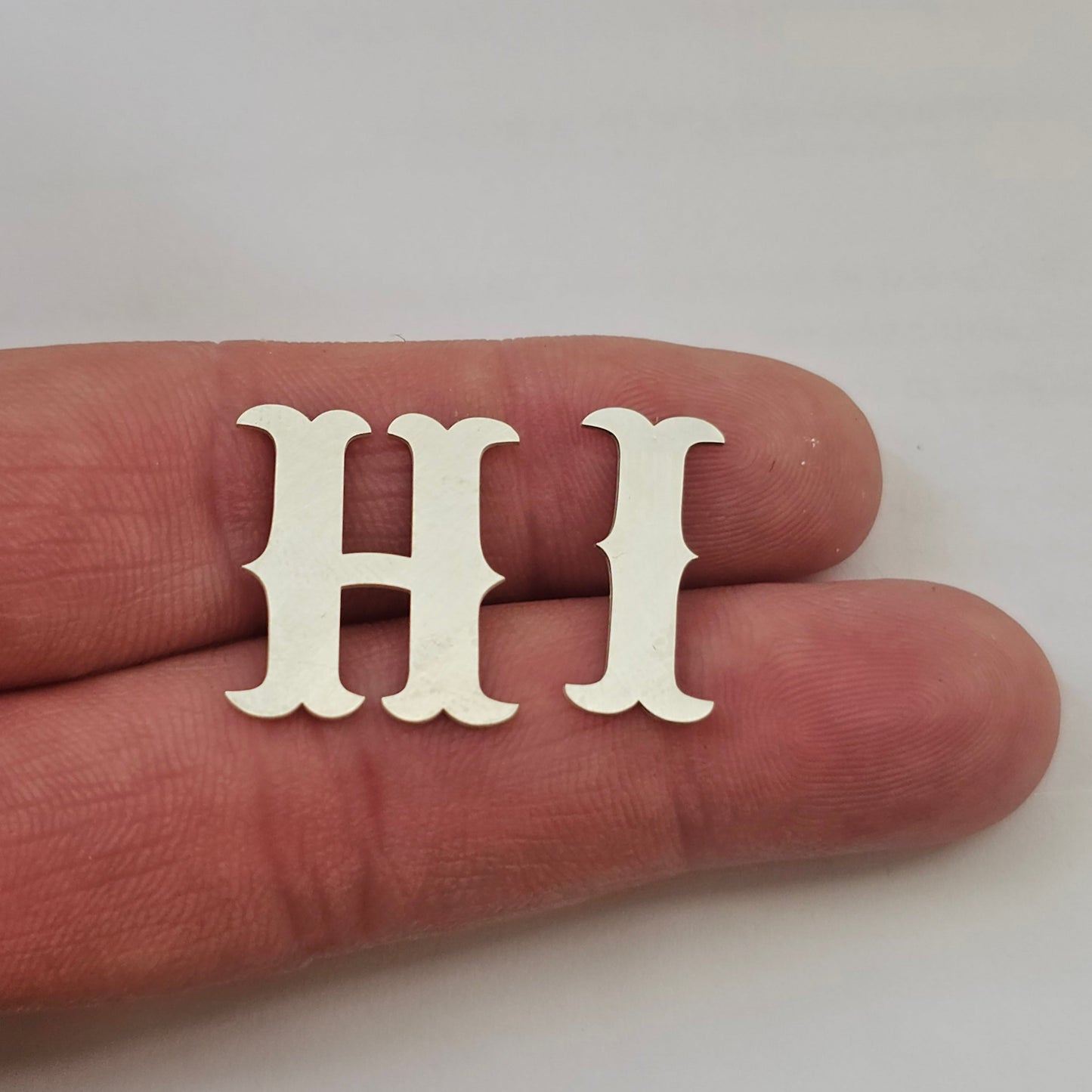 19mm (3/4in), Sterling silver alphabet,letter components, letter blanks, Western Letters